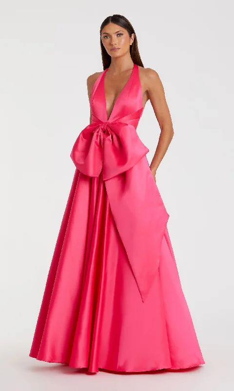 Hot Pink Halter Prom Dress: Mac Duggal 11890