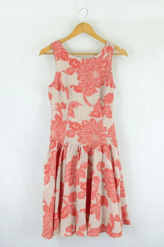 Eva Franco Orange Floral Dress 4