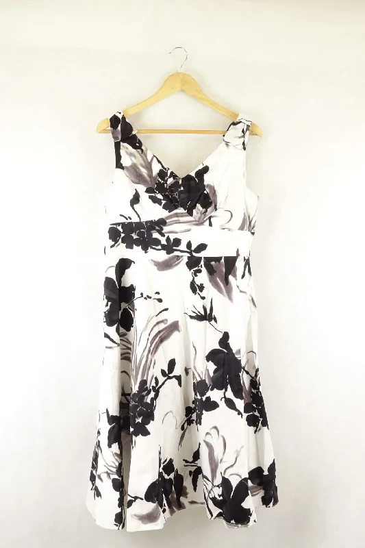 Liz Jordan Floral Black And White Dress 14