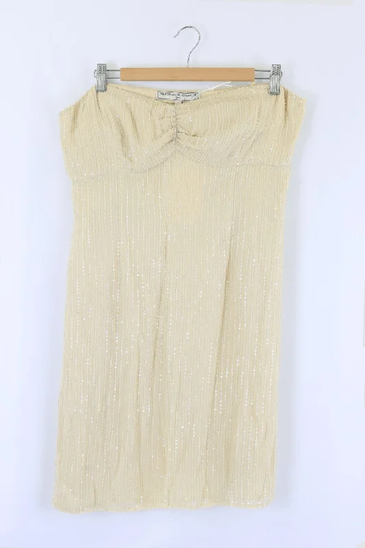 What Goes Around Comes Around Gold Dress L