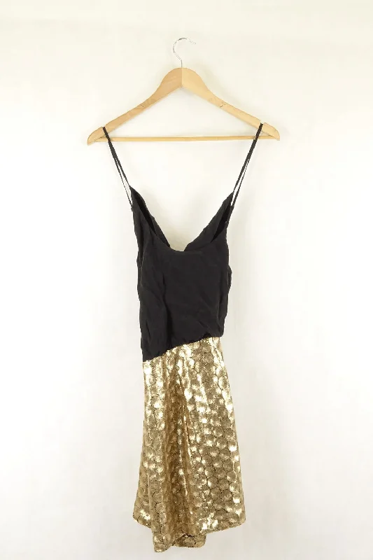 Addison Black And Gold Dress L