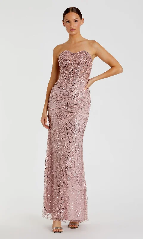 Strapless Long Beaded Prom Dress: Mac Duggal 20544