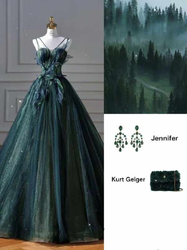 Bonnyshow Sexy Ball Gown Strapless Green Tulle Long Evening Gowns Prom Dresses SD1830 Bonnyshow Sexy Ball Gown Strapless Green Tulle Long Evening Gowns Prom Dresses SD1830