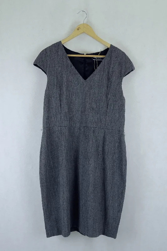 Basque Black And White Dress 16 With Belt