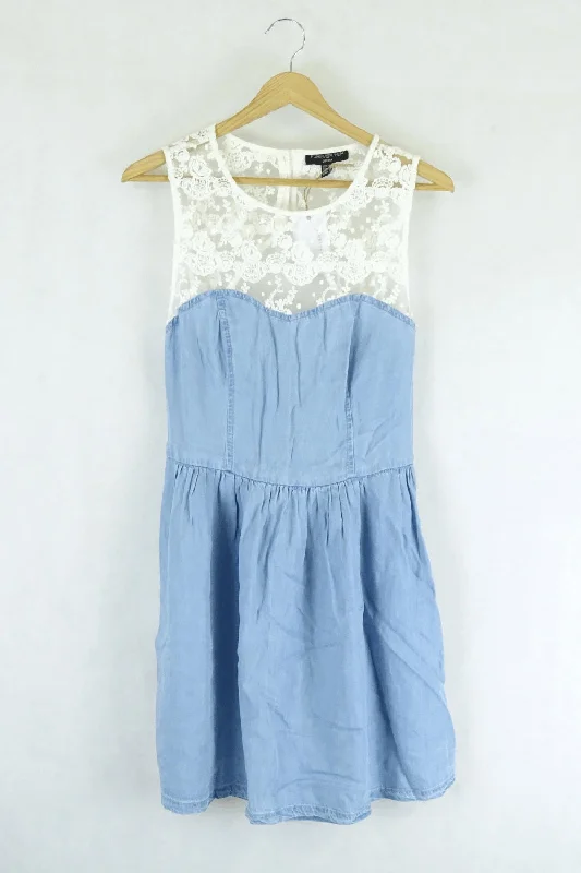 Forever New Blue Chambray Dress 10