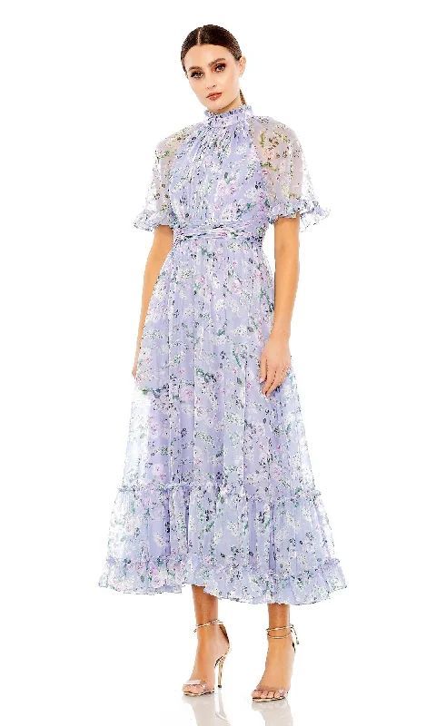 Lilac Floral Print Formal Dress: Mac Duggal 68259