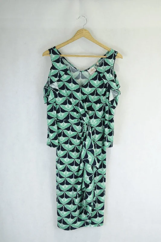 Leona Edmiston Green Print Dress 8