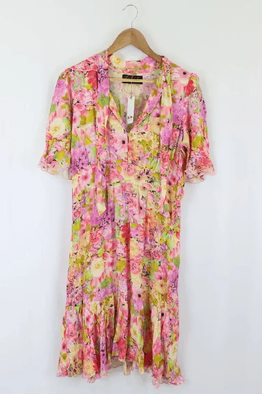 Ebony Eve Floral Colourful Dress S
