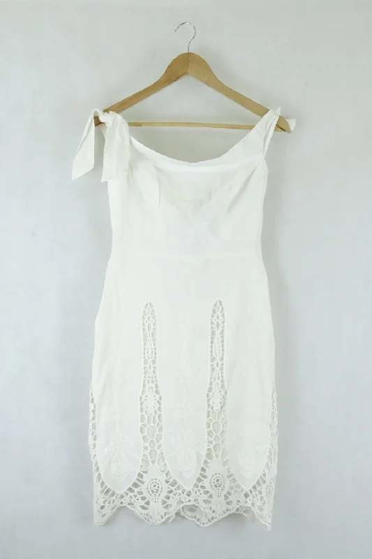 Bardot White Dress With Lace Detailing 8