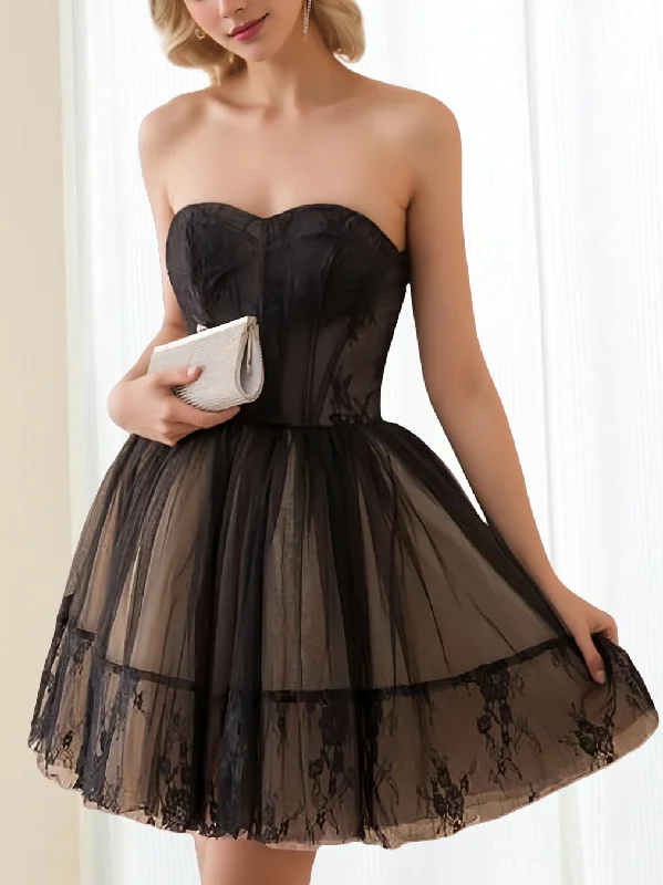 A-Line/Princess Strapless Sleeveless Short/Mini Party Dance Cocktail Homecoming Dress With Corset Bodice A-Line/Princess Strapless Sleeveless Short/Mini Party Dance Cocktail Homecoming Dress With Corset Bodice