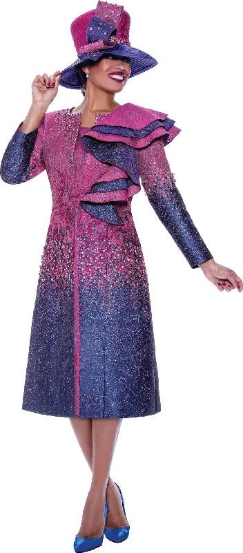 Divine Queen 2332 Border Jacquard Dress w/ Long Dress