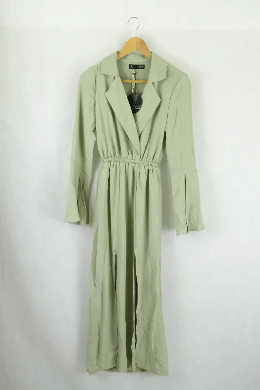 Bwldr Riley Split Sleeve Dress In Sage 6