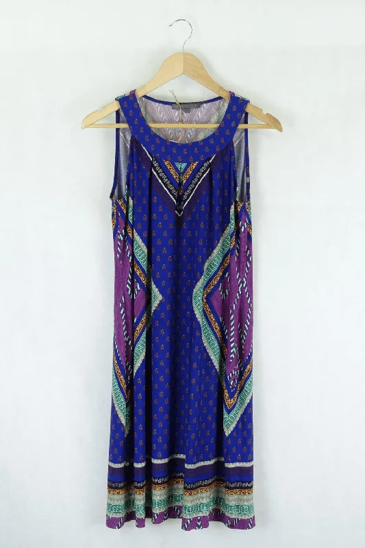 Hartford Patterned Blue Dress 8