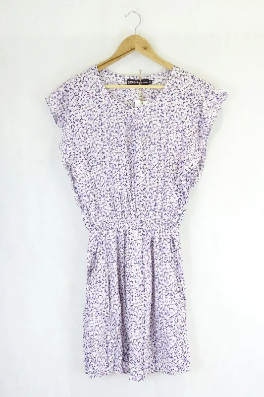 Indy Fashion Purple Floral Dress O/S