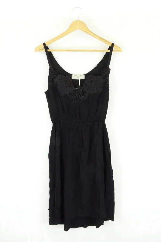 White Suede Black Dress S