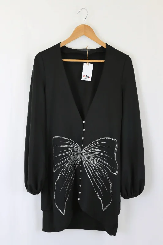 Tove Black Button Down Sequin Dress 14