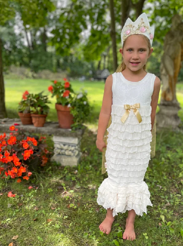 Creamy Ruffle Mermaid Dress