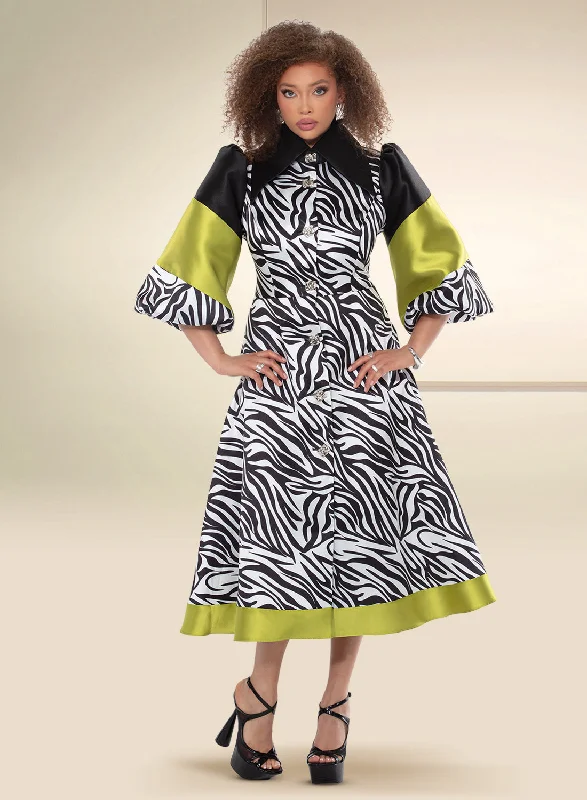 Donna Vinci 12172 Zebra 2Tone Silk Dress