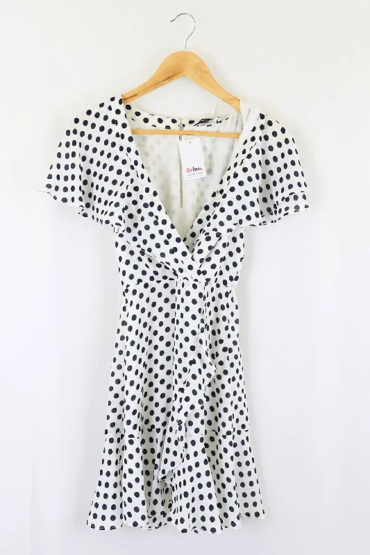 Portmans Polka Dot Blue And White Dress 8
