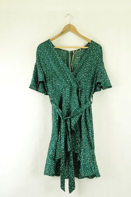Green Polka Dot Dress S