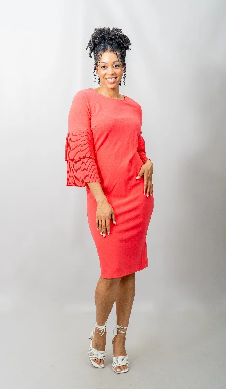 Allen Kay 926 Pleated Sleeve Dress