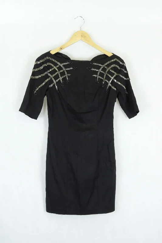 Seduce Mini Black Dress 8