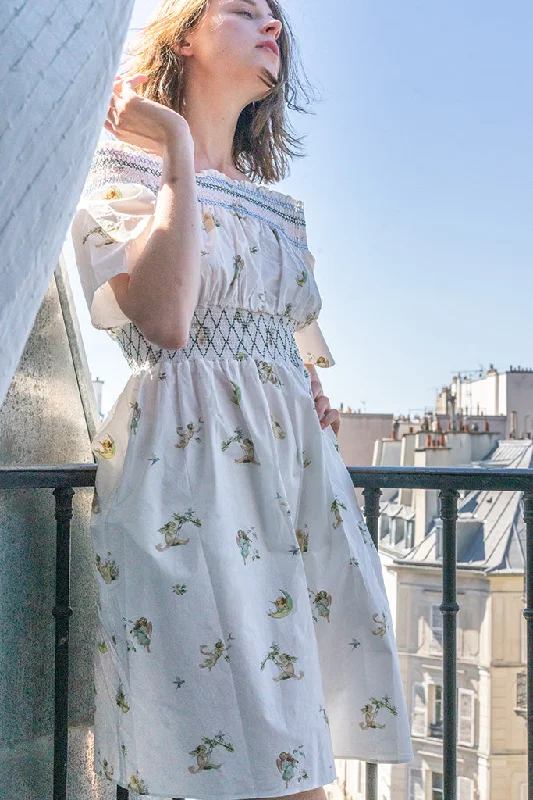 Lucky Angel Shirred Dress