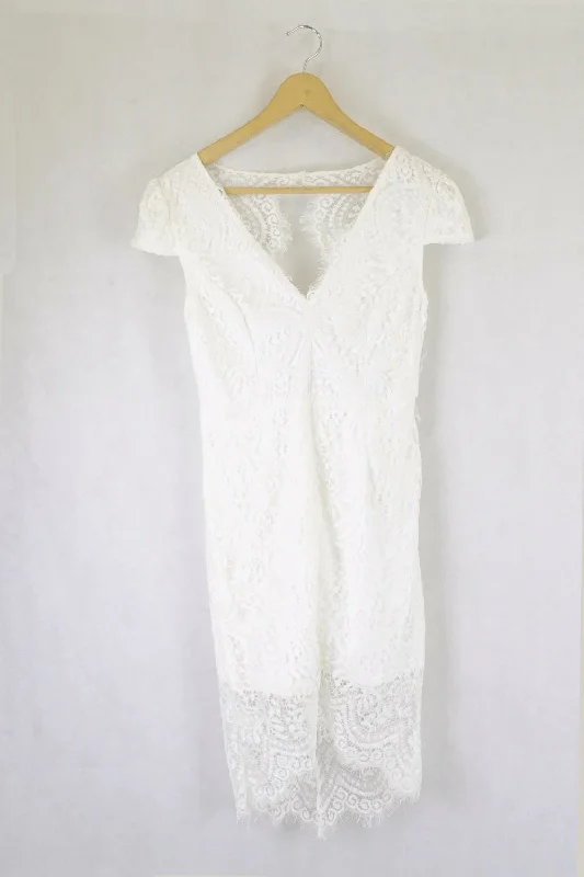 Jorge White Lace Dress 12