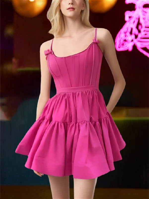 A-Line/Princess Scoop Sleeveless Short/Mini Party Dance Cocktail Homecoming Dress With Ruffles A-Line/Princess Scoop Sleeveless Short/Mini Party Dance Cocktail Homecoming Dress With Ruffles