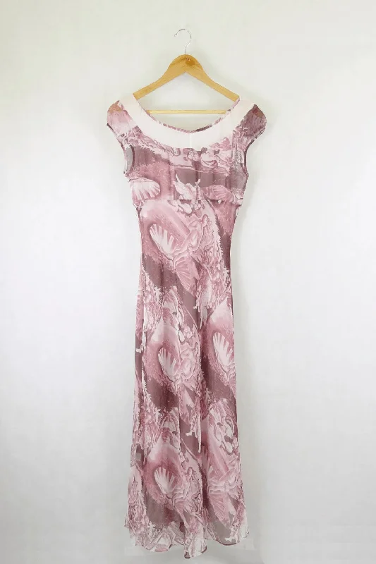 Me By Malcom Pink Patterned Dress 10
