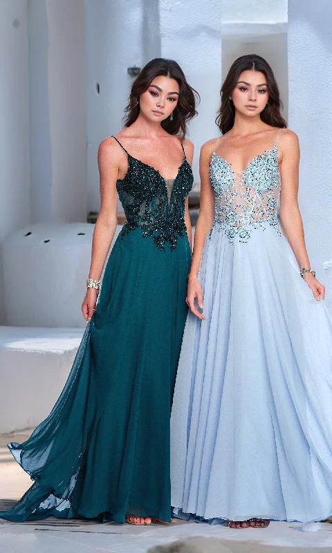 Long Prom Dress: Dave & Johnny 12082