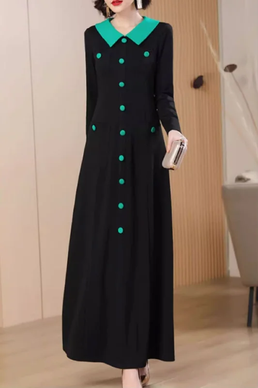 Autumn winter long dress women 4786 Tunics Plaid country