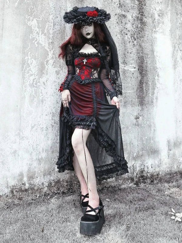 Blood Supply~Drawstring Christmas Gothic Lolita Long Dress Tunics Stylish elegant