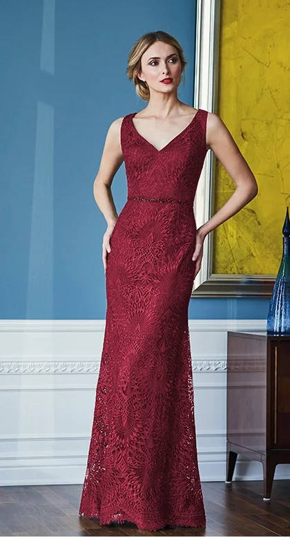 Jade CoutureJ218060 V-Neck Embroidered Lace Gown with Beaded Waistband Tunics Party sparkling Jade CoutureJ218060 V-Neck Embroidered Lace Gown with Beaded Waistband Tunics Party sparkling