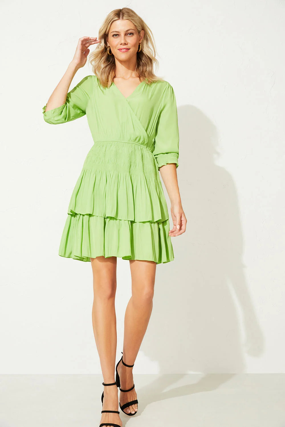 KALEIDOSCOPE (BN) Ruched waist apple green dress! 8 Tunics Travel practical