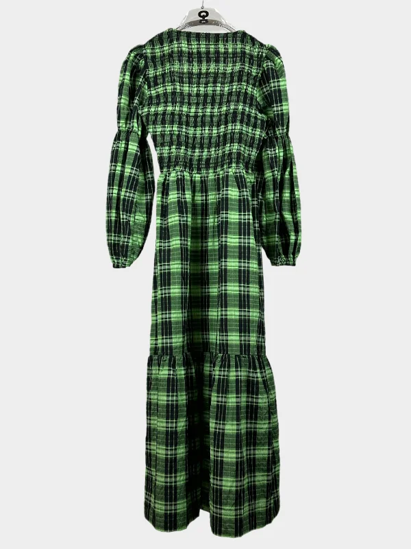 Responsible Ganni Tartan Long Dress Tunics Fashionable trendy