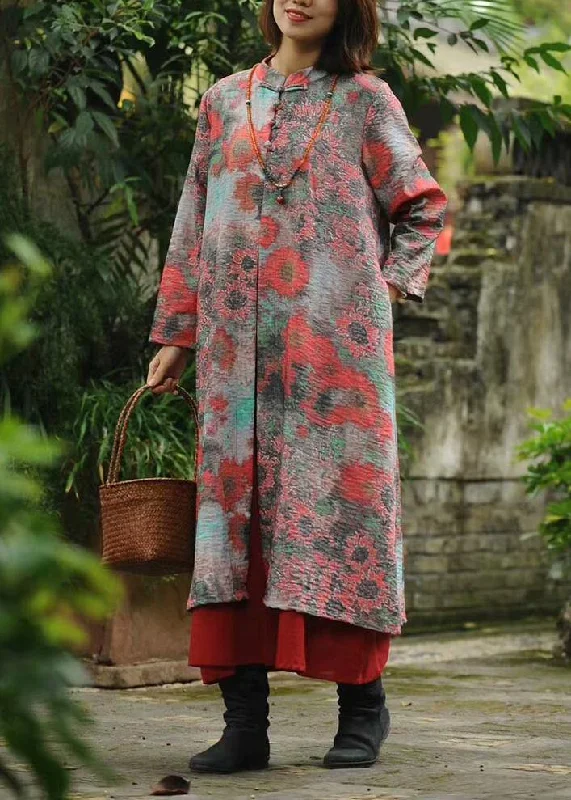 Style Stand Collar Pockets Spring Wardrobes Neckline Print Long Dress Tunics Fashionable trendy Style Stand Collar Pockets Spring Wardrobes Neckline Print Long Dress Tunics Fashionable trendy
