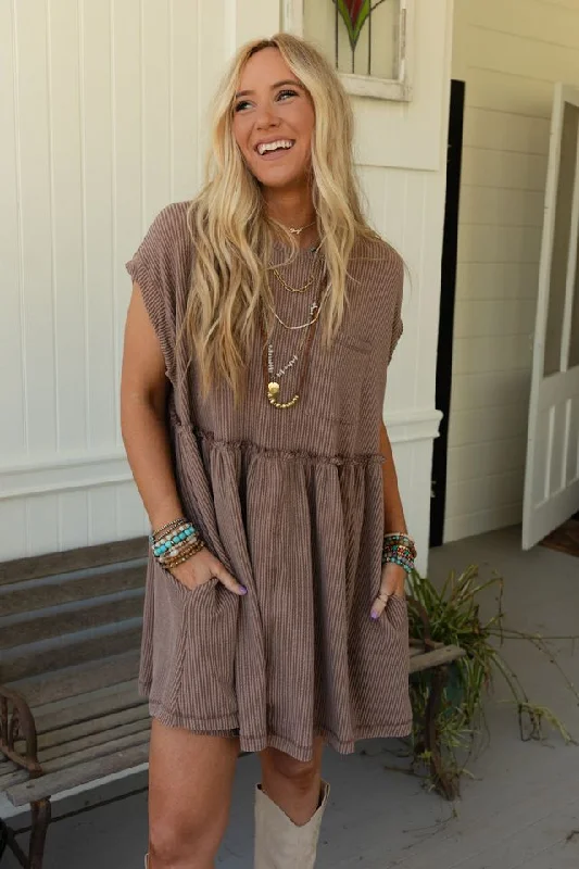 The Nest Subtle Escape Textured Dress - Acorn Casual Short Summer