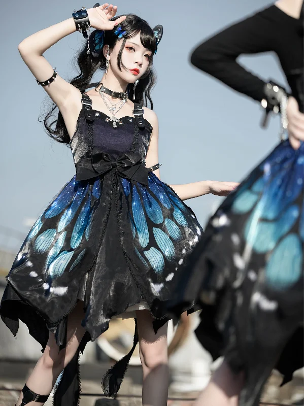 Star Fantasy~Butterfly Effect Normal Waist JSK Punk Dress Tunics Corduroy durable