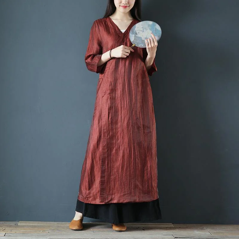 Unique tie waist linen clothes For Women Wardrobes burgundy Dresses summer Boatneck Modish Everyday Unique tie waist linen clothes For Women Wardrobes burgundy Dresses summer Boatneck Modish Everyday