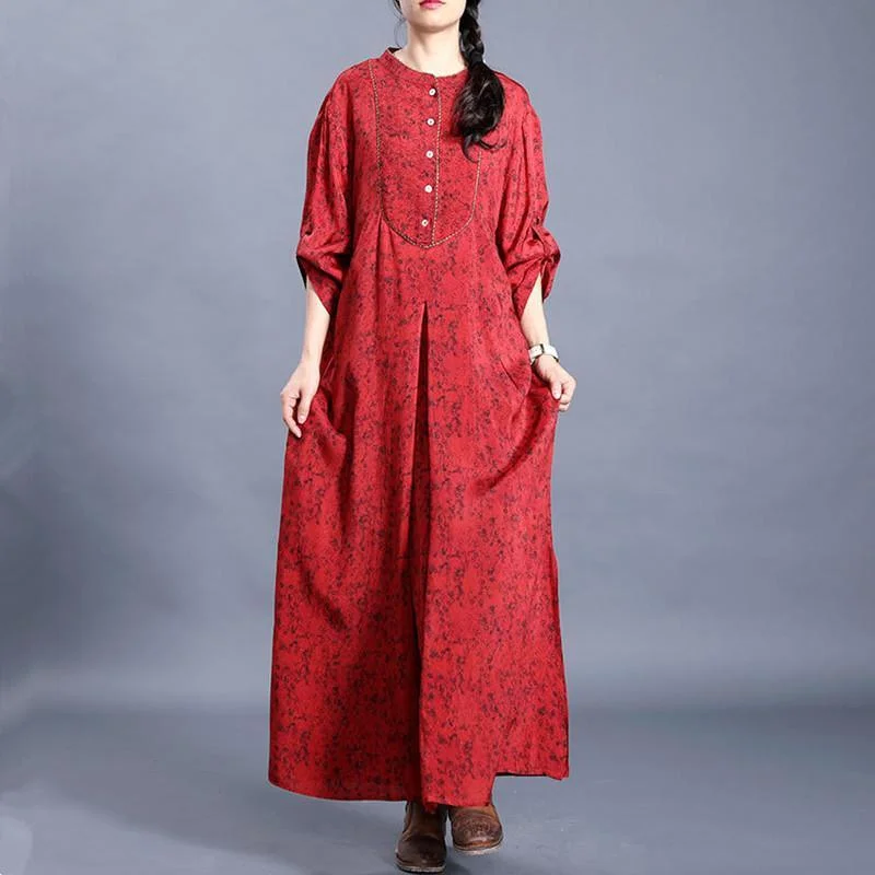 Women o neck side open spring dresses Tutorials red print long Dresses Tunics Formal black Women o neck side open spring dresses Tutorials red print long Dresses Tunics Formal black