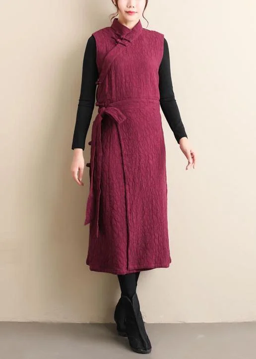 Women Stand Collar Tie Waist Spring Long Shirts Tutorials Burgundy Dresses Tunics Lace romantic Women Stand Collar Tie Waist Spring Long Shirts Tutorials Burgundy Dresses Tunics Lace romantic