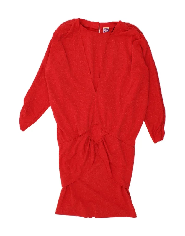 YESSICA Womens Drop Waist Dress IT 42 Medium Red Polyester Tunic Top Casual