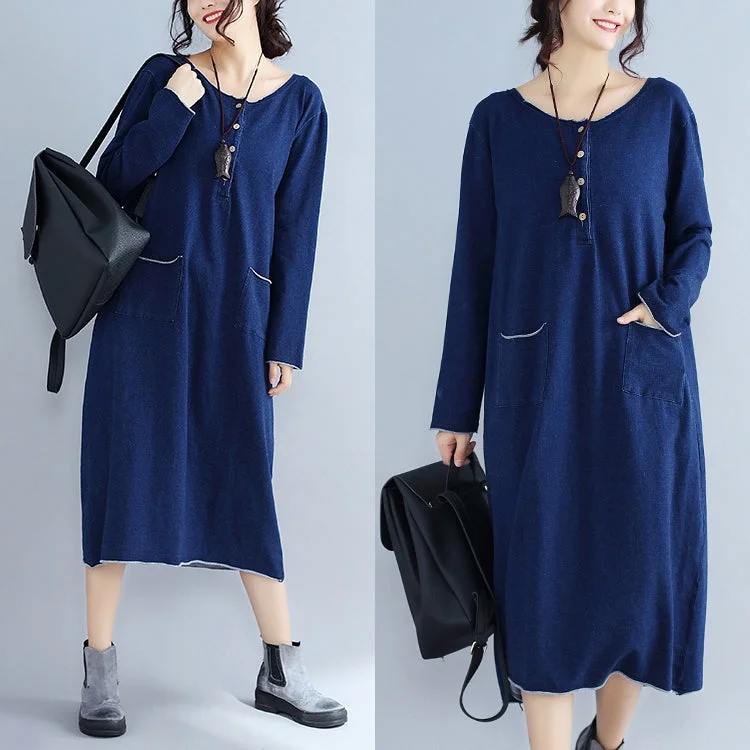 baggy new navy fashion casual knit dresses loose long sleeve pockets sweater dress Nylon Fabric Polyester Fabric Spandex Fabric baggy new navy fashion casual knit dresses loose long sleeve pockets sweater dress Nylon Fabric Polyester Fabric Spandex Fabric
