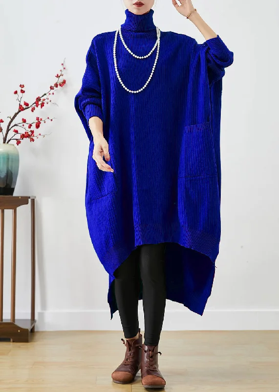 Blue Oversized Knit Sweater Dress Turtle Neck Asymmetrical Batwing Sleeve Hooded Sweater Collared Sweater Shawl Collar Blue Oversized Knit Sweater Dress Turtle Neck Asymmetrical Batwing Sleeve Hooded Sweater Collared Sweater Shawl Collar