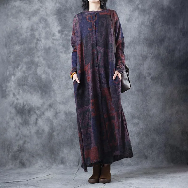 Comfy Sweater dress outfit Women Knitted Printing Split Pleated Spring Maxi Dress Wool Fabric Cashmere Fabric Tweed Fabric Comfy Sweater dress outfit Women Knitted Printing Split Pleated Spring Maxi Dress Wool Fabric Cashmere Fabric Tweed Fabric