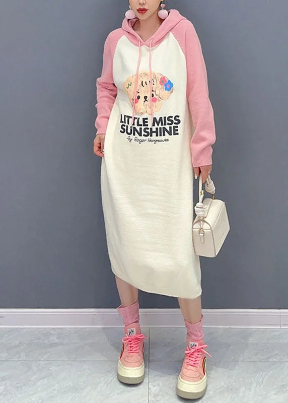 Cute Pink Print Wrinkled Knit Maxi Sweater Dresses Long Sleeve Ribbed Striped Patterned Cute Pink Print Wrinkled Knit Maxi Sweater Dresses Long Sleeve Ribbed Striped Patterned