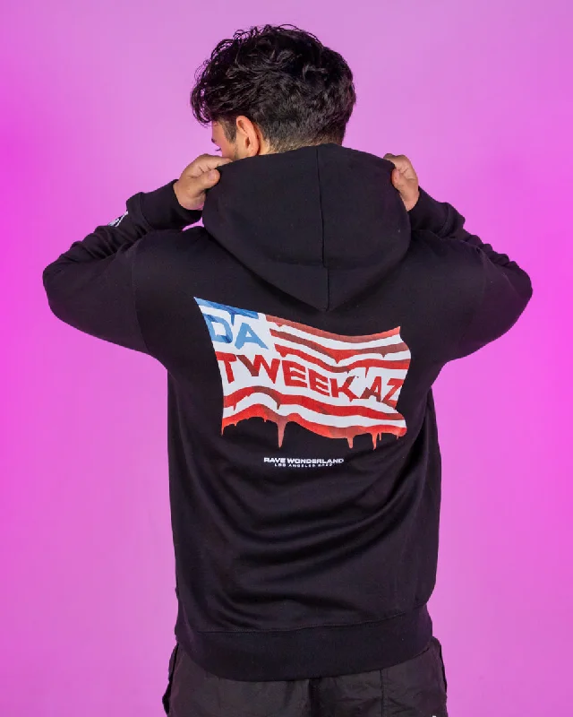 Da Tweekaz x Rave Wonderland Limited Edition Flag Hoodie Sweater Fleece Fabric Down Fabric Feather Fabric