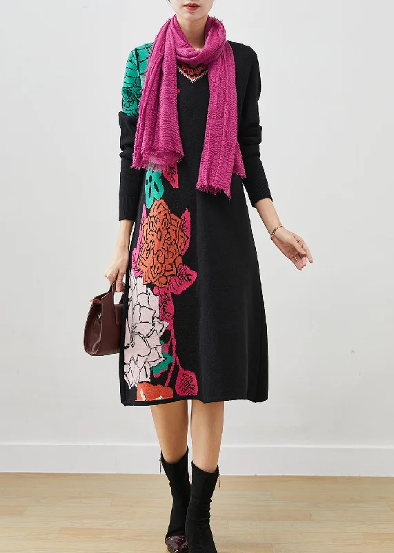 Fashion Black Print Original Design Knit Long Sweater Spring Spandex Blend Rayon Blend Denim Blend Fashion Black Print Original Design Knit Long Sweater Spring Spandex Blend Rayon Blend Denim Blend