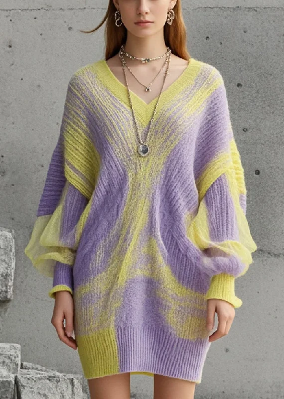 French Purple Oversized Tie Dye Long Sweater Batwing Sleeve Graphic Sweater Embroidered Appliqued French Purple Oversized Tie Dye Long Sweater Batwing Sleeve Graphic Sweater Embroidered Appliqued